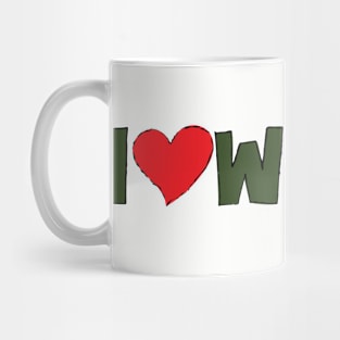 I Heart Winter Illustrated Text with a heart Mug
